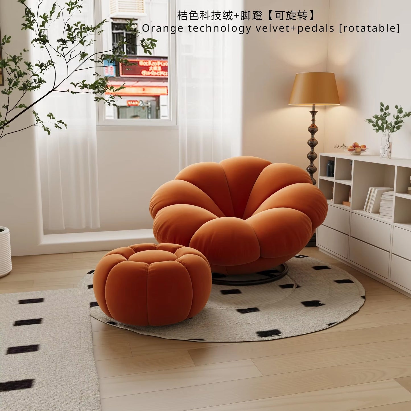 Petals Can Lie down and Sleep, Lazy Sofa, Bedroom Balcony, Leisure Cream Style Living Room, Lounge Chair