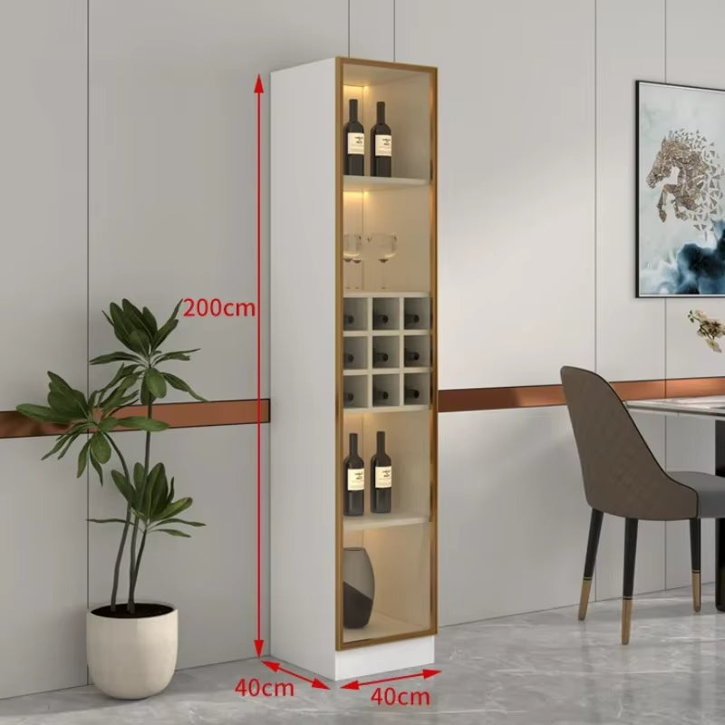 Display Wall Wine Cabinet Living Room Racks Home Storage Wine Cabinet Kitchen Glass Mueble Licorera Restaurant Furniture QF50JG