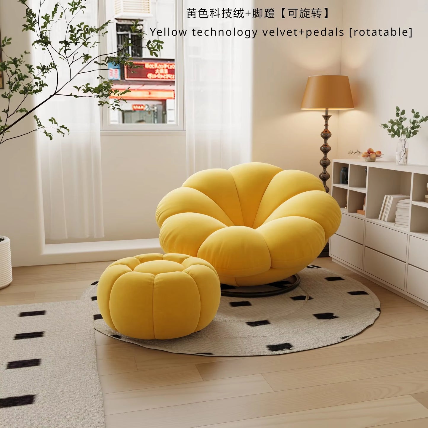 Petals Can Lie down and Sleep, Lazy Sofa, Bedroom Balcony, Leisure Cream Style Living Room, Lounge Chair