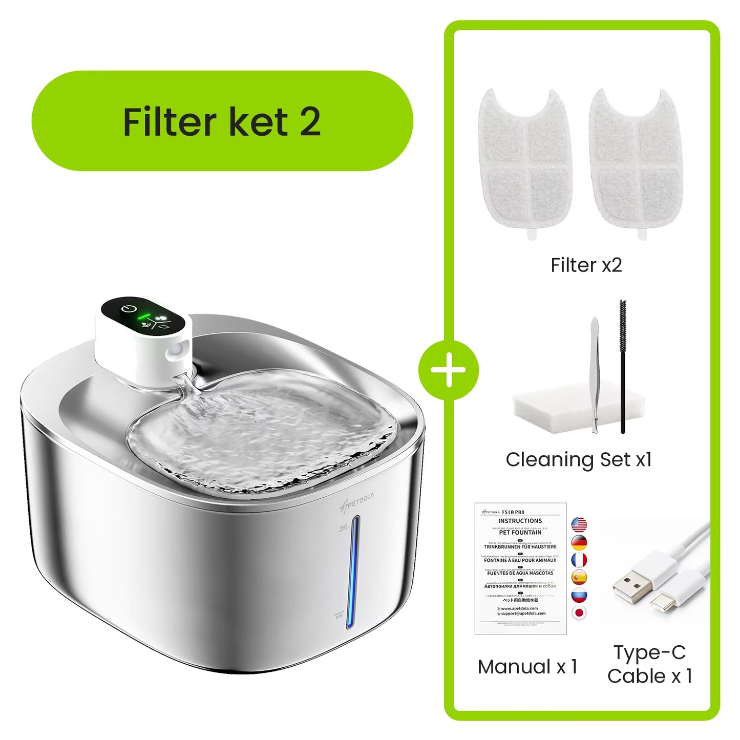4L Wireless Cat Water Fountain for Cats Dog Drinker with Motion Sensor Dog Water Dispenser FS10PRO