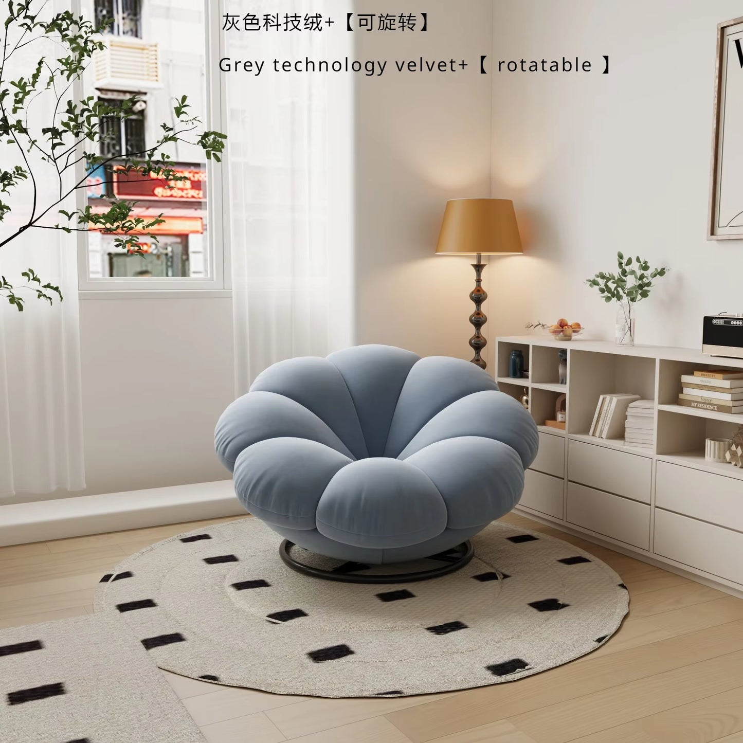 Petals Can Lie down and Sleep, Lazy Sofa, Bedroom Balcony, Leisure Cream Style Living Room, Lounge Chair