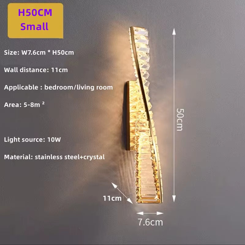 Dining Room Crystal LED Chandelier Modern One Word Spiral Design Hanging Lamp Luxury Kitchen Island Bar Table Lighting Fixture