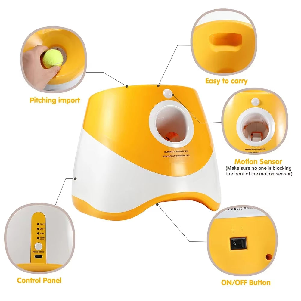 Automatic Dog Ball Launcher for Small to Medium Dogs,Tennis Launcher Pet Training,Indoor/Outdoor Interactive Toy,Dog Toy Pet Toy