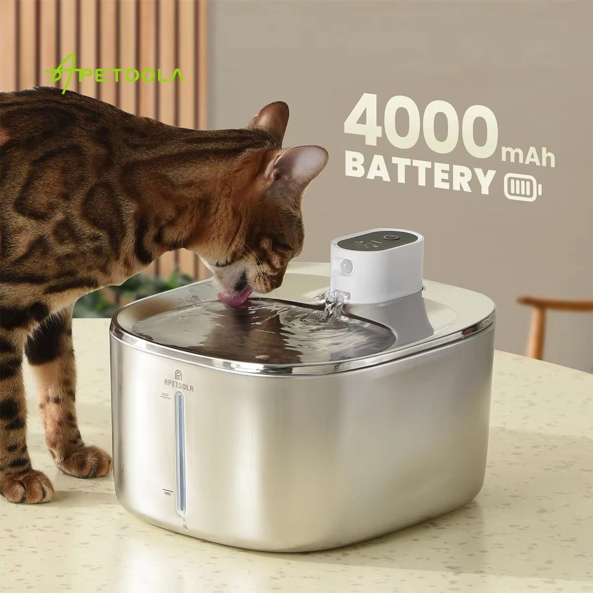 4L Wireless Cat Water Fountain for Cats Dog Drinker with Motion Sensor Dog Water Dispenser FS10PRO