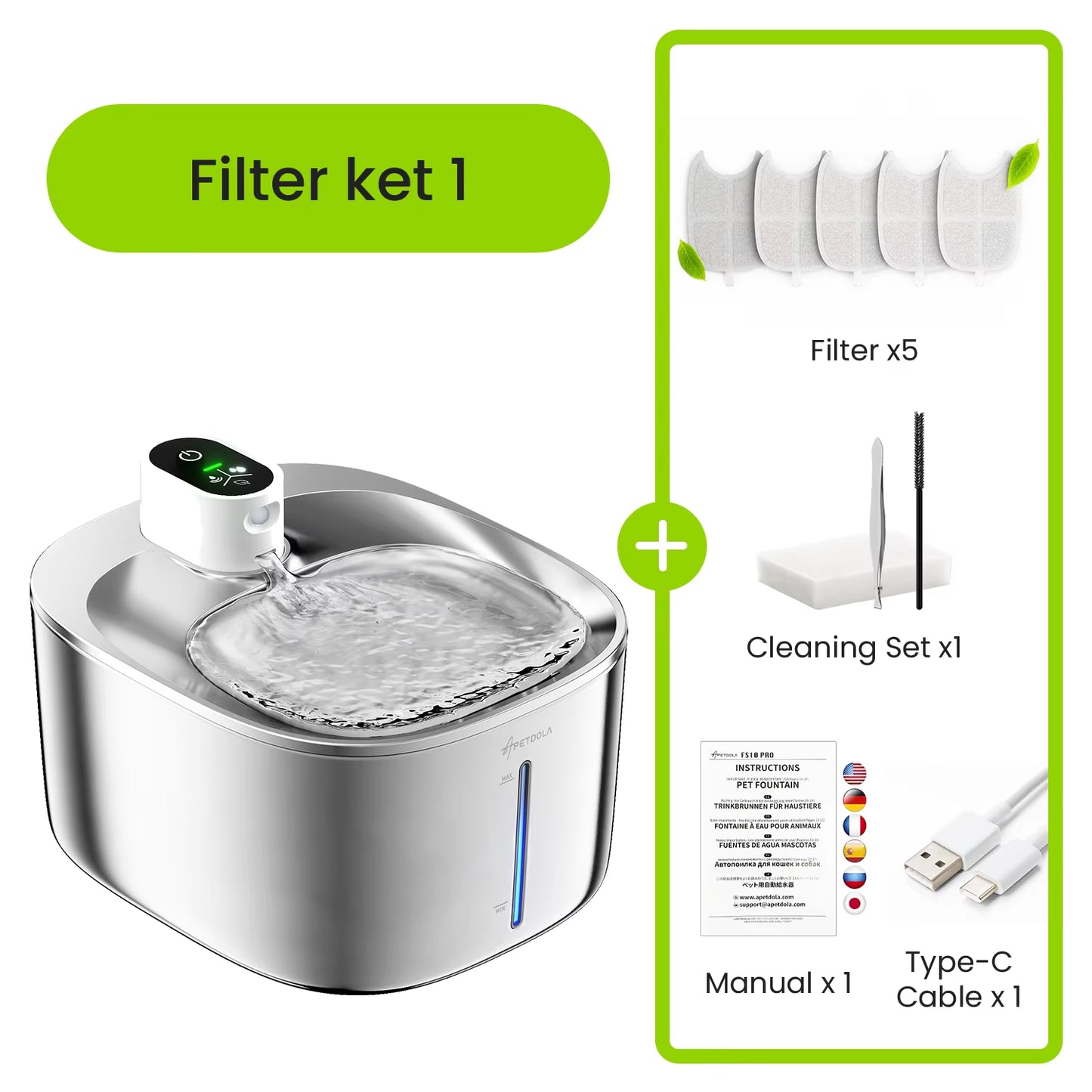 4L Wireless Cat Water Fountain for Cats Dog Drinker with Motion Sensor Dog Water Dispenser FS10PRO