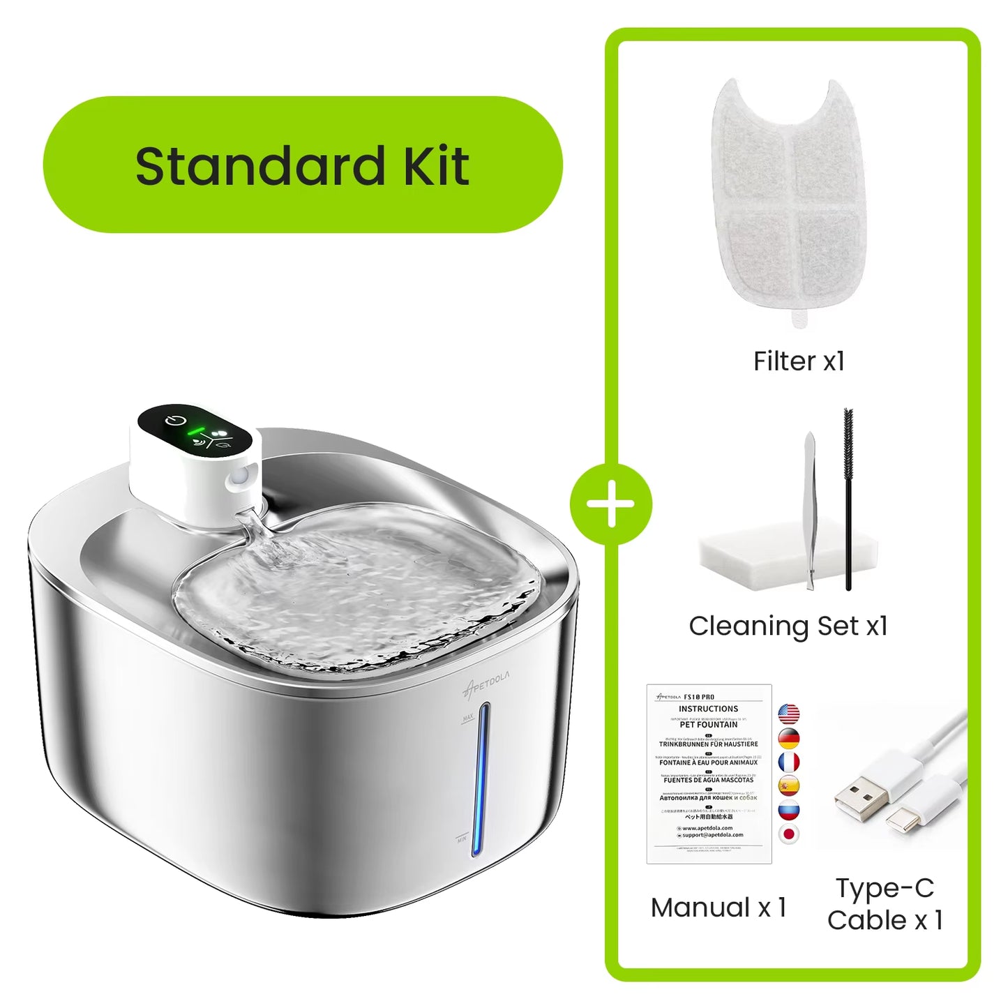 4L Wireless Cat Water Fountain for Cats Dog Drinker with Motion Sensor Dog Water Dispenser FS10PRO