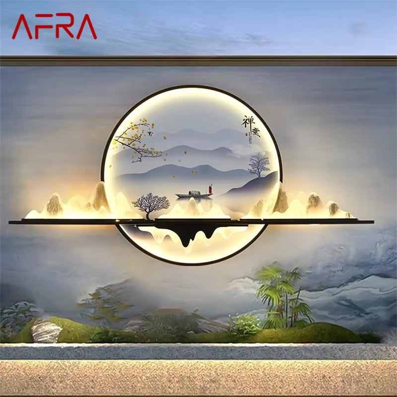 AFRA Outdoor Mural Lamp LED 1 Meter Diameter Circular Landscape Waterproof Mural Villa Courtyard Garden Decoration Painting