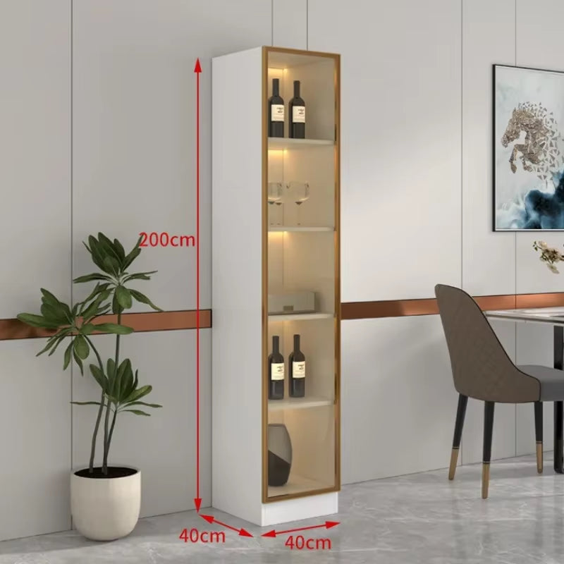 Display Wall Wine Cabinet Living Room Racks Home Storage Wine Cabinet Kitchen Glass Mueble Licorera Restaurant Furniture QF50JG