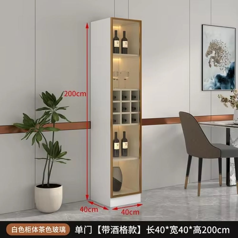 Display Wall Wine Cabinet Living Room Racks Home Storage Wine Cabinet Kitchen Glass Mueble Licorera Restaurant Furniture QF50JG