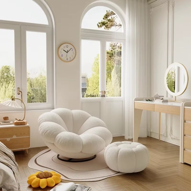 Petals Can Lie down and Sleep, Lazy Sofa, Bedroom Balcony, Leisure Cream Style Living Room, Lounge Chair