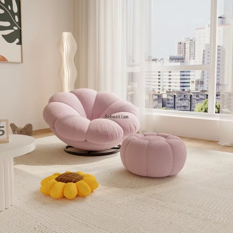 Petals Can Lie down and Sleep, Lazy Sofa, Bedroom Balcony, Leisure Cream Style Living Room, Lounge Chair
