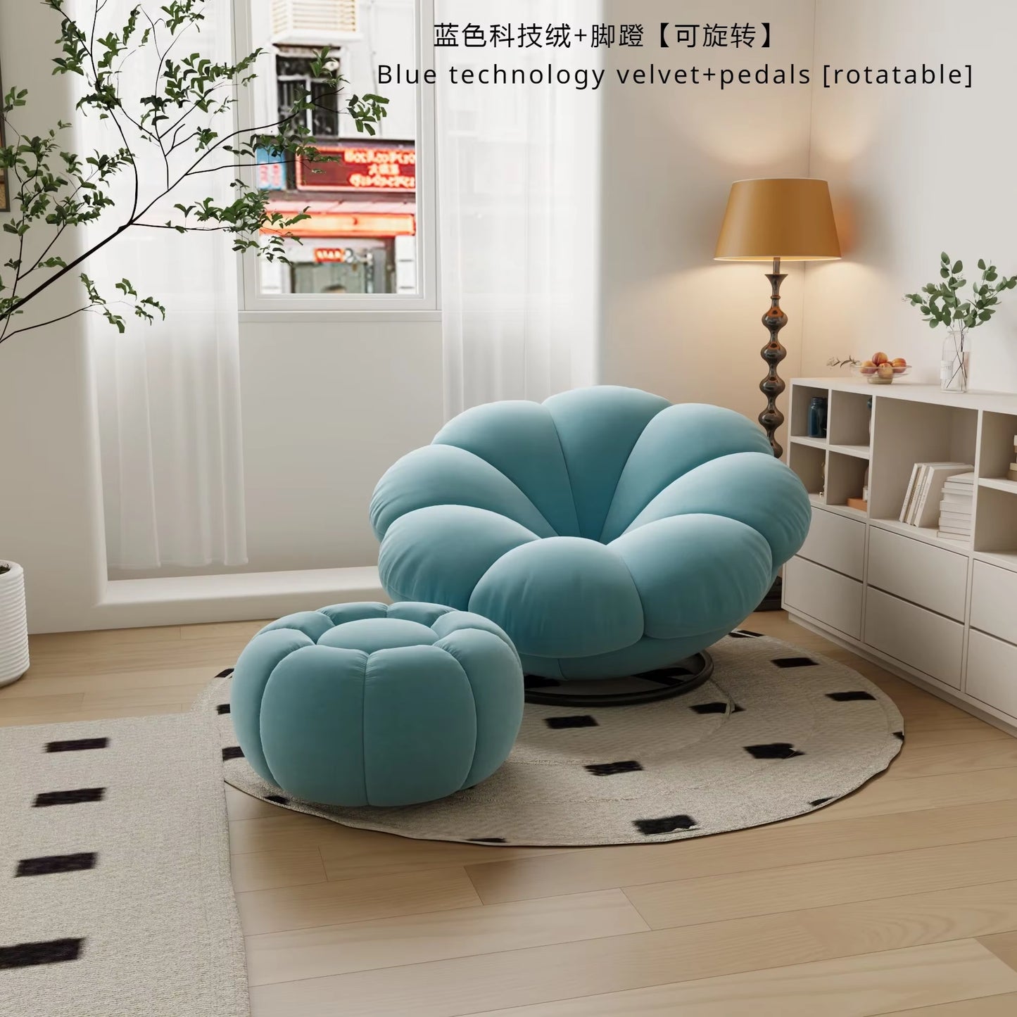 Petals Can Lie down and Sleep, Lazy Sofa, Bedroom Balcony, Leisure Cream Style Living Room, Lounge Chair
