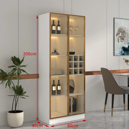 Display Wall Wine Cabinet Living Room Racks Home Storage Wine Cabinet Kitchen Glass Mueble Licorera Restaurant Furniture QF50JG
