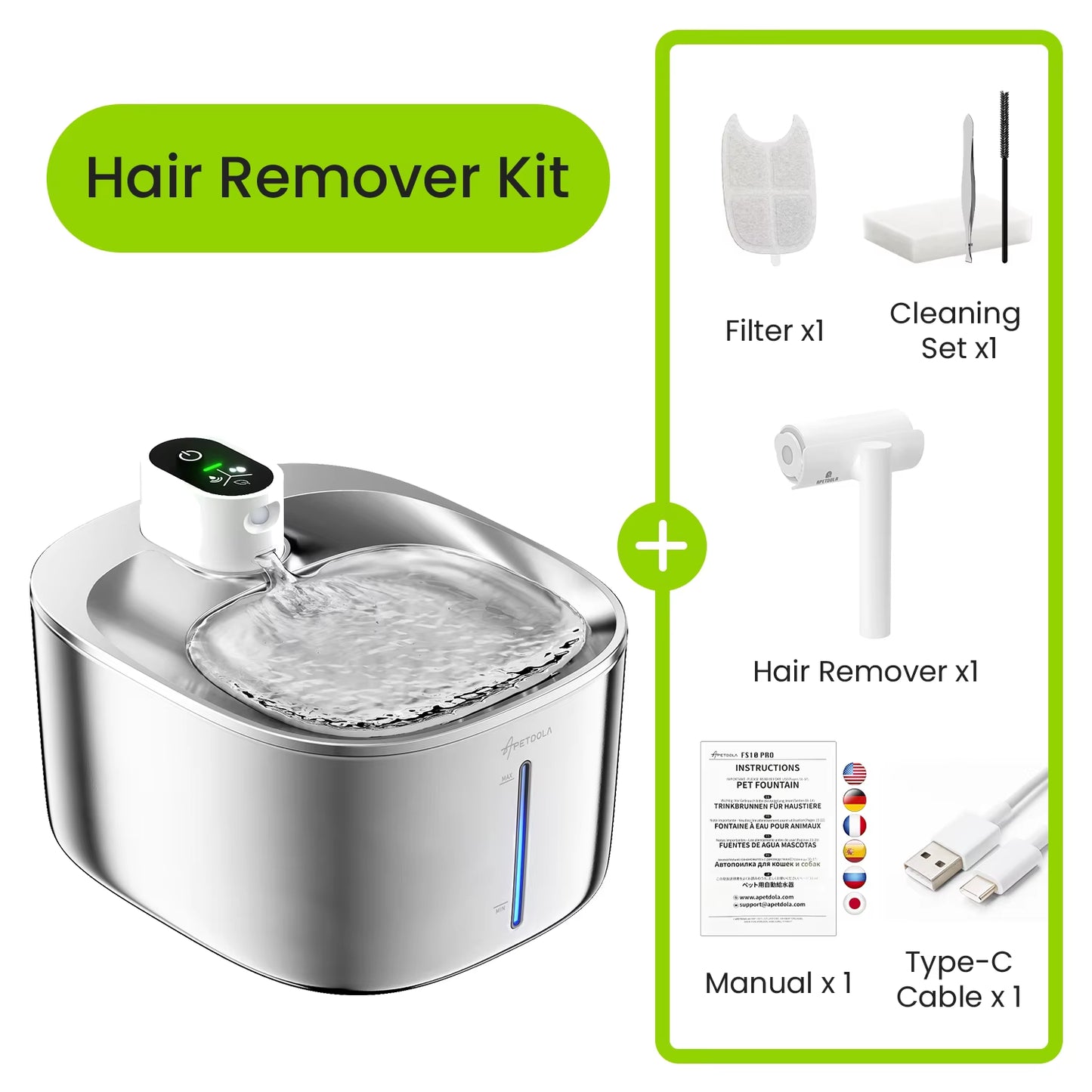4L Wireless Cat Water Fountain for Cats Dog Drinker with Motion Sensor Dog Water Dispenser FS10PRO