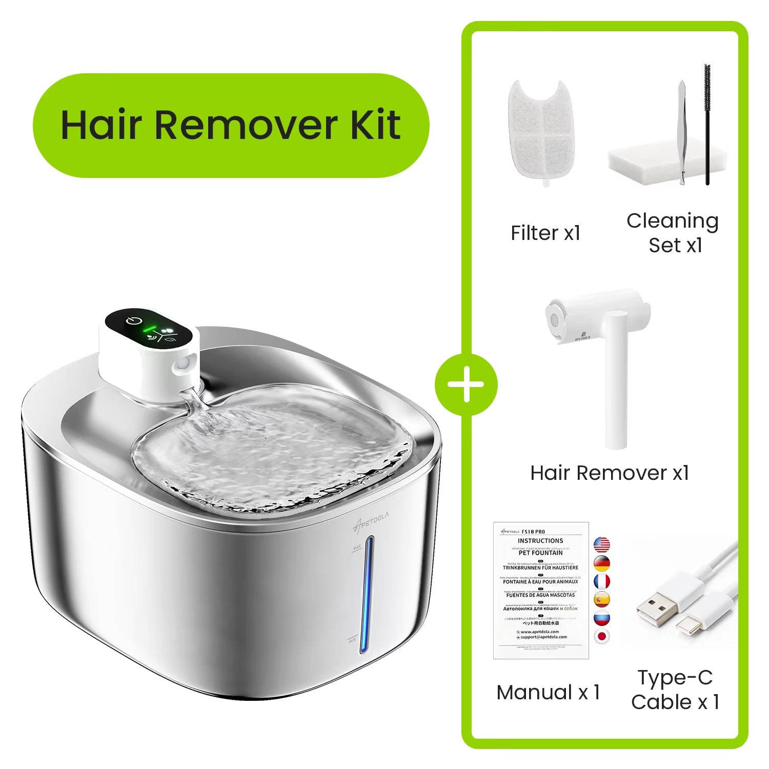 4L Wireless Cat Water Fountain for Cats Dog Drinker with Motion Sensor Dog Water Dispenser FS10PRO