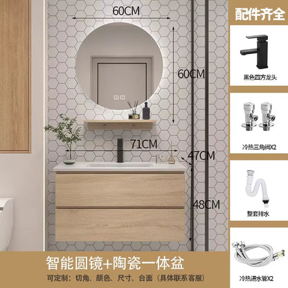 Furniture Luxury Filing Cabinets Bathroom Sinks Storage Cabinet Kit Mirrors Wall Double Washbasin White Vanity Mdf Mirror Open