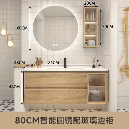 Furniture Luxury Filing Cabinets Bathroom Sinks Storage Cabinet Kit Mirrors Wall Double Washbasin White Vanity Mdf Mirror Open
