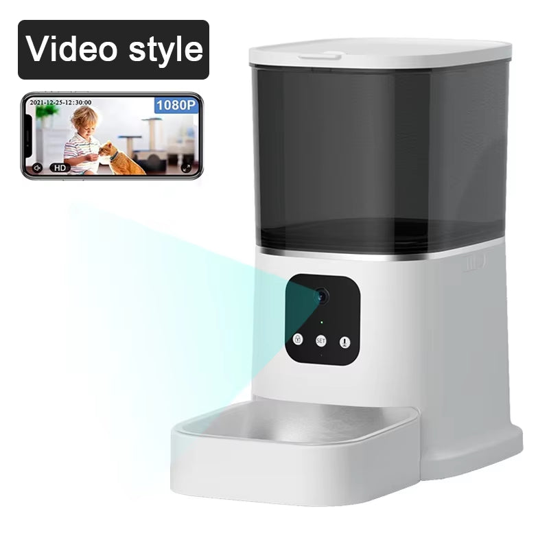 6L Cat Feeder Video Camera Smart Timing Pet Feeder for Cats Dog Wifi APP Intelligent Dry Autom Food Dispenser with Voice Recorde