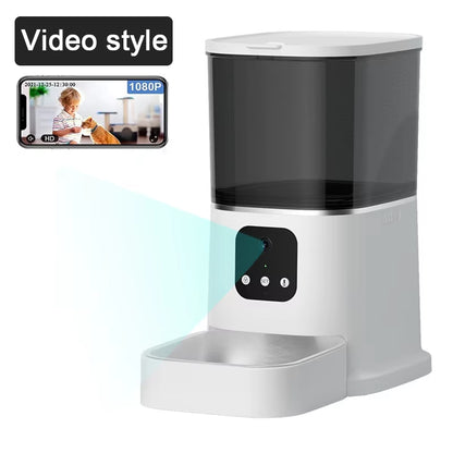 6L Cat Feeder Video Camera Smart Timing Pet Feeder for Cats Dog Wifi APP Intelligent Dry Autom Food Dispenser with Voice Recorde