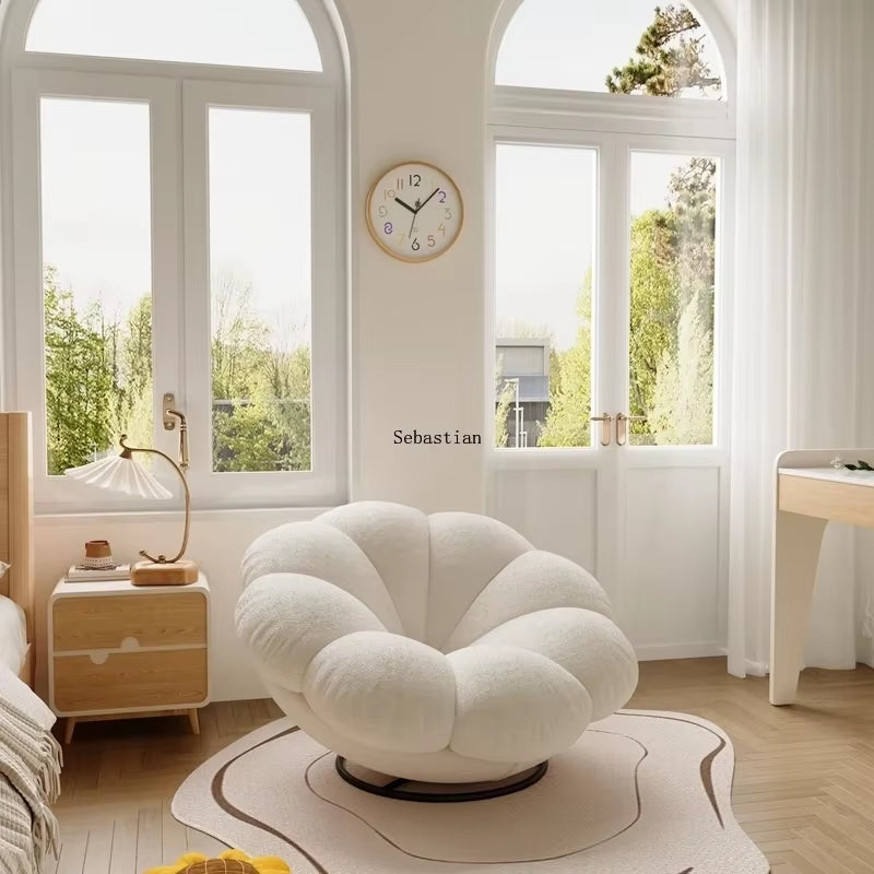 Petals Can Lie down and Sleep, Lazy Sofa, Bedroom Balcony, Leisure Cream Style Living Room, Lounge Chair