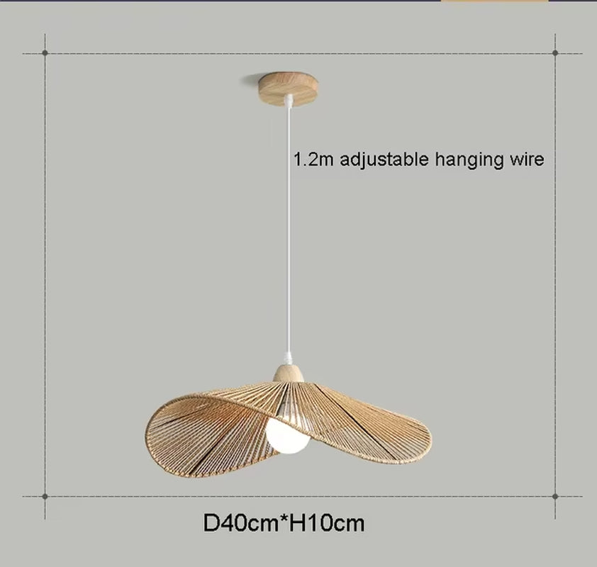 Nordic Wabi Sabi Led Pendant Lights for Living Room Home Decoration Rattan Bedroom Chandelier Loft Hanging Lamp Lustre Fixture