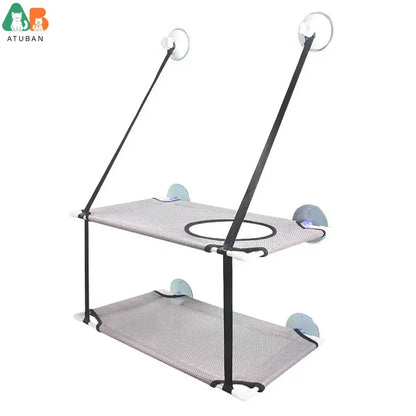 Kitty Sunny Seat - Cat Window Perch Cat Window Bed Hammock up to 44Lb Can Be Installed on Small Window Soft Mats for Cats Kitten