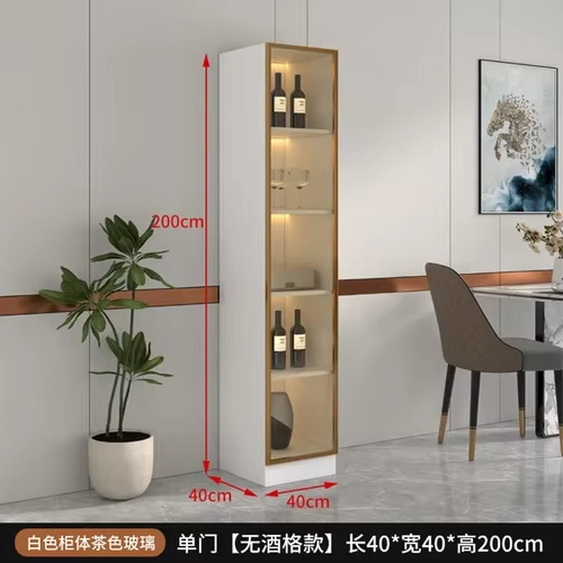 Display Wall Wine Cabinet Living Room Racks Home Storage Wine Cabinet Kitchen Glass Mueble Licorera Restaurant Furniture QF50JG