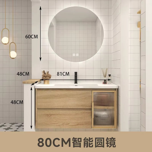 Furniture Luxury Filing Cabinets Bathroom Sinks Storage Cabinet Kit Mirrors Wall Double Washbasin White Vanity Mdf Mirror Open