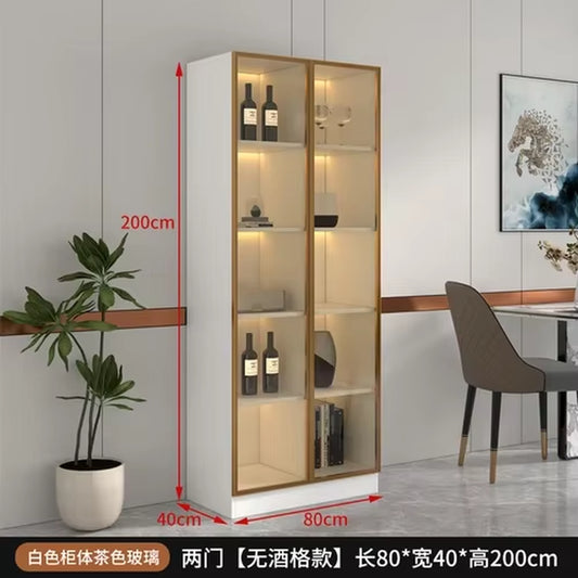 Display Wall Wine Cabinet Living Room Racks Home Storage Wine Cabinet Kitchen Glass Mueble Licorera Restaurant Furniture QF50JG