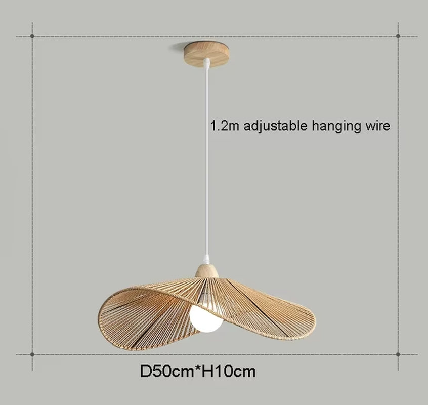 Nordic Wabi Sabi Led Pendant Lights for Living Room Home Decoration Rattan Bedroom Chandelier Loft Hanging Lamp Lustre Fixture