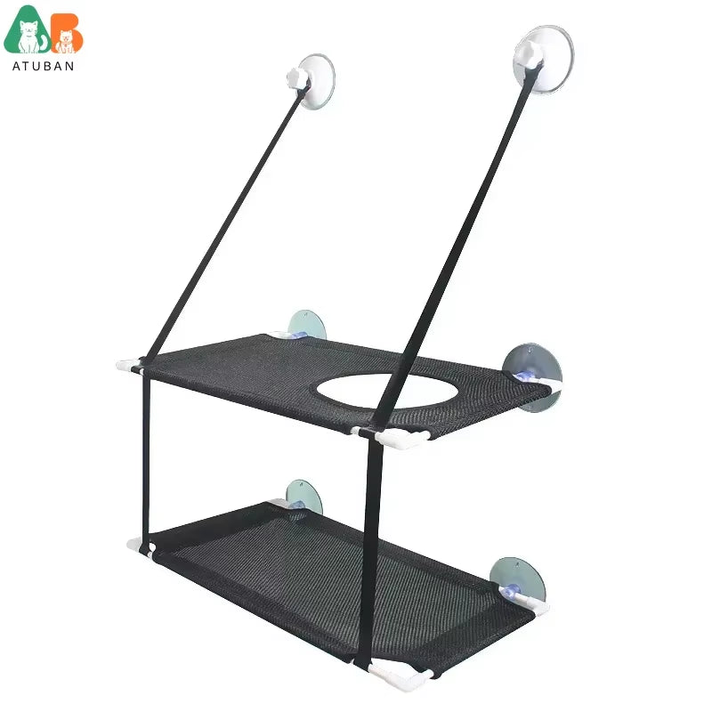 Kitty Sunny Seat - Cat Window Perch Cat Window Bed Hammock up to 44Lb Can Be Installed on Small Window Soft Mats for Cats Kitten