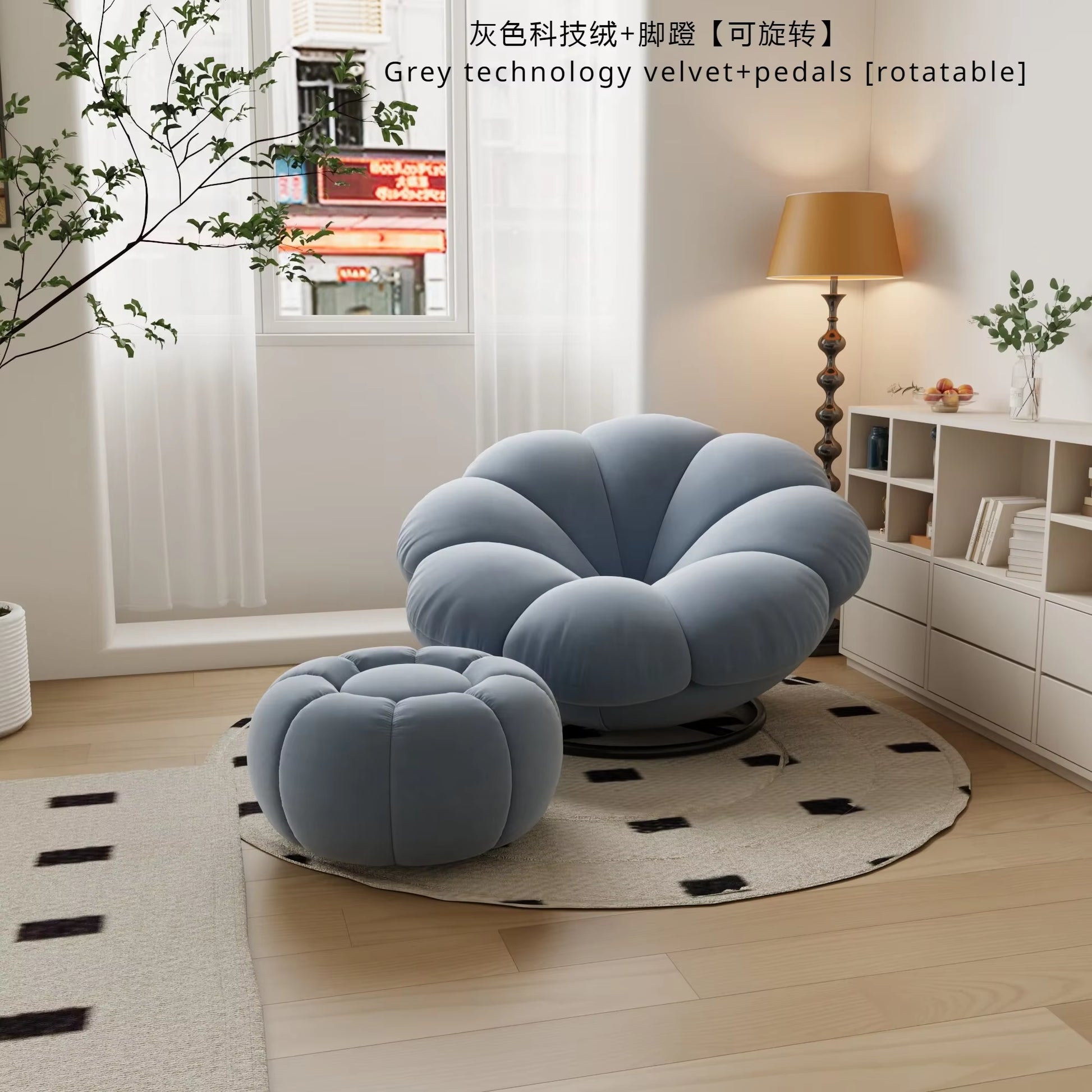 Petals Can Lie down and Sleep, Lazy Sofa, Bedroom Balcony, Leisure Cream Style Living Room, Lounge Chair