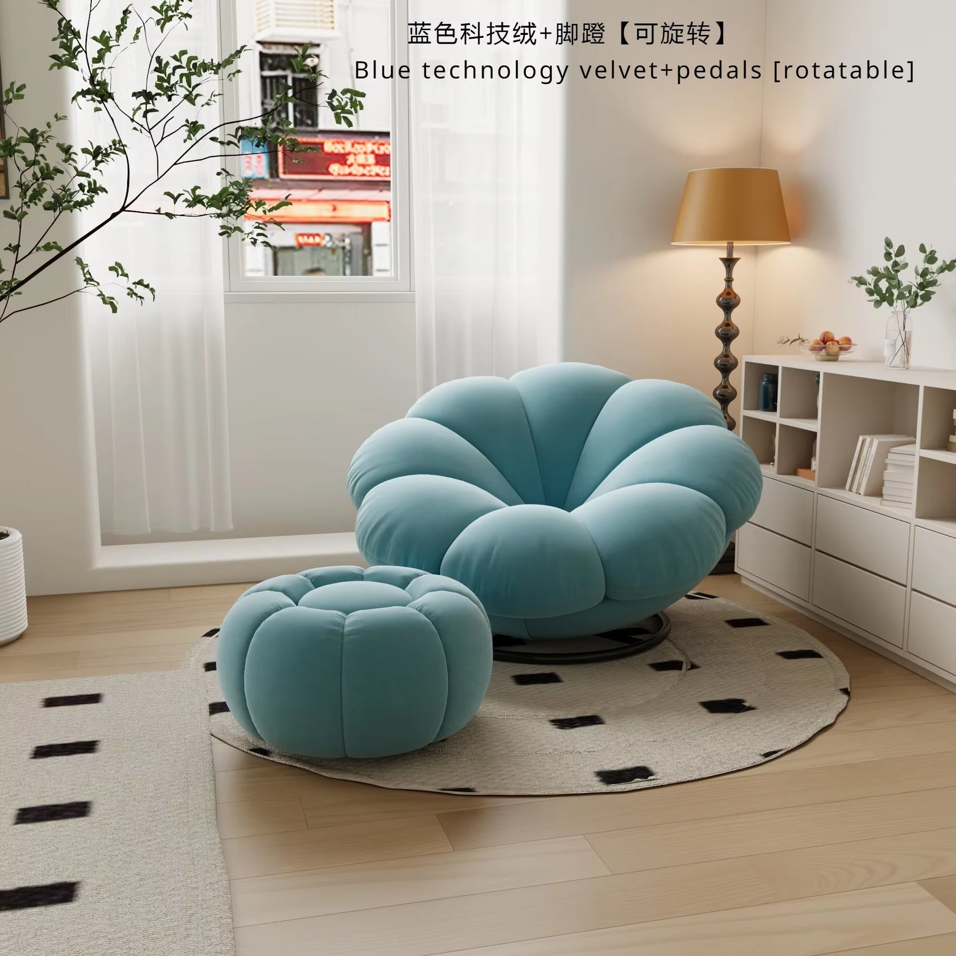 Petals Can Lie down and Sleep, Lazy Sofa, Bedroom Balcony, Leisure Cream Style Living Room, Lounge Chair